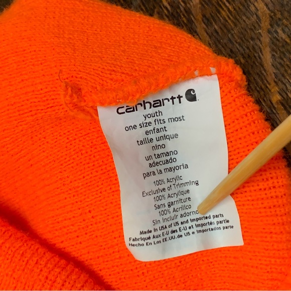 Youth Unisex One Size CARHARTT A18 WATCH CAP Beanie Hat Orange - Picture 11 of 16